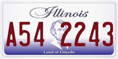IL license plate A542243