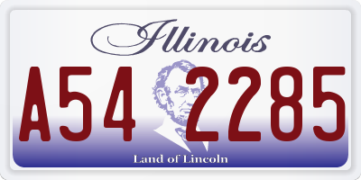IL license plate A542285