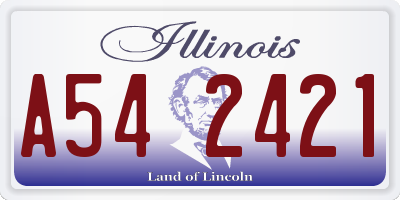 IL license plate A542421