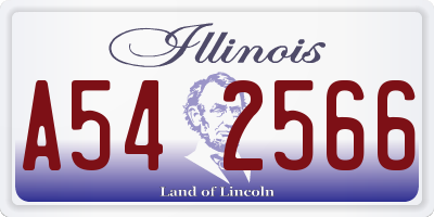 IL license plate A542566