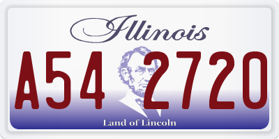 IL license plate A542720