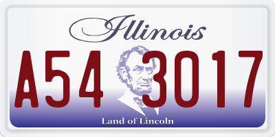 IL license plate A543017