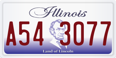 IL license plate A543077