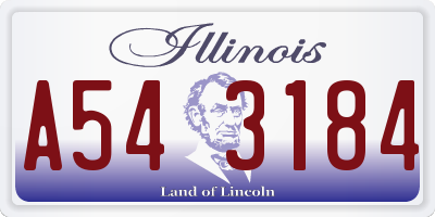 IL license plate A543184