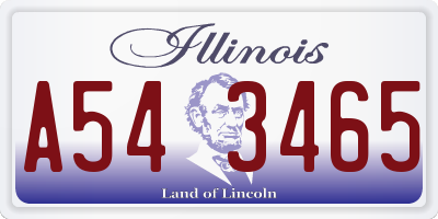IL license plate A543465