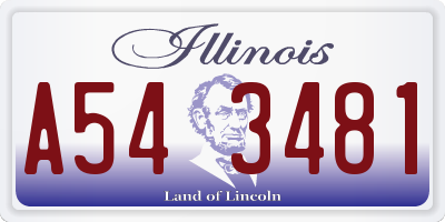 IL license plate A543481