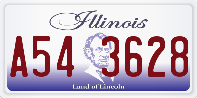 IL license plate A543628