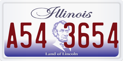 IL license plate A543654