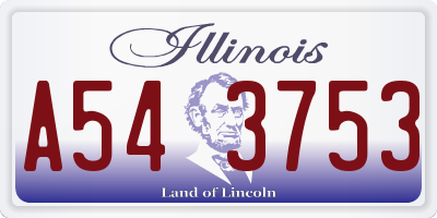 IL license plate A543753