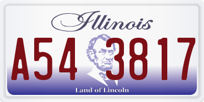 IL license plate A543817