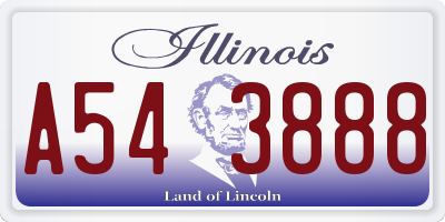 IL license plate A543888