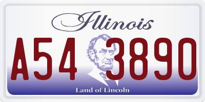 IL license plate A543890