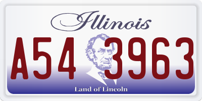 IL license plate A543963