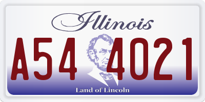IL license plate A544021