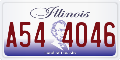 IL license plate A544046