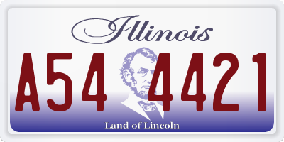 IL license plate A544421