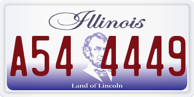 IL license plate A544449