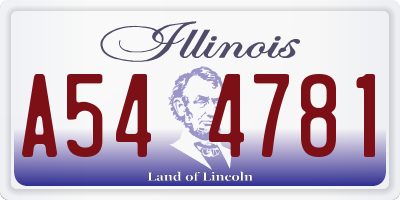IL license plate A544781
