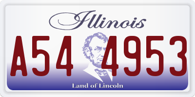 IL license plate A544953