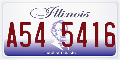 IL license plate A545416
