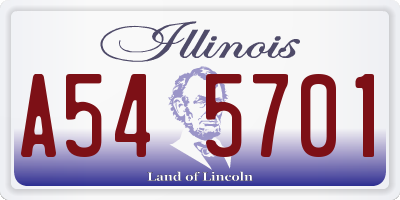 IL license plate A545701