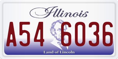 IL license plate A546036