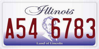 IL license plate A546783