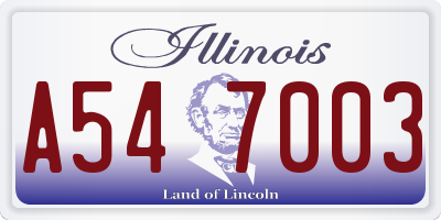 IL license plate A547003