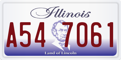 IL license plate A547061
