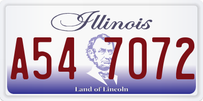 IL license plate A547072