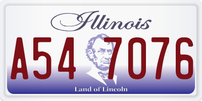 IL license plate A547076