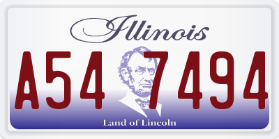 IL license plate A547494