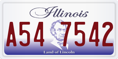 IL license plate A547542