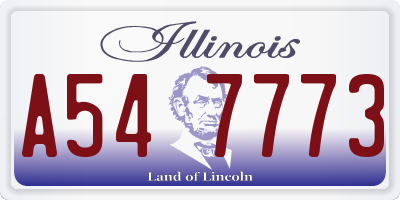 IL license plate A547773