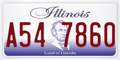 IL license plate A547860