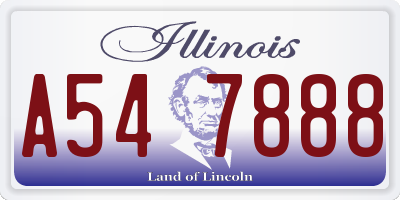 IL license plate A547888