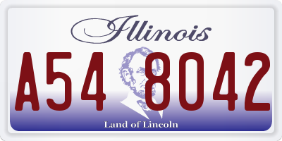 IL license plate A548042