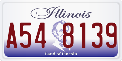IL license plate A548139