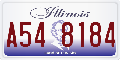 IL license plate A548184
