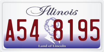 IL license plate A548195