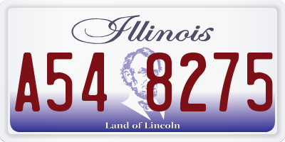 IL license plate A548275