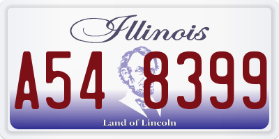 IL license plate A548399
