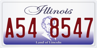 IL license plate A548547
