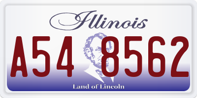 IL license plate A548562