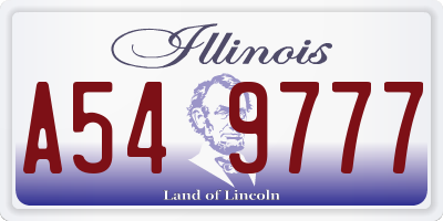 IL license plate A549777