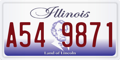 IL license plate A549871