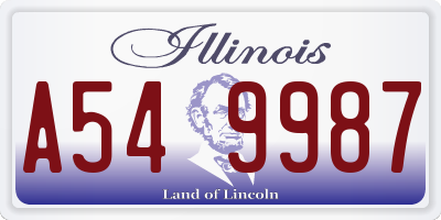 IL license plate A549987