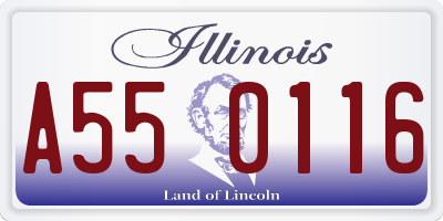 IL license plate A550116
