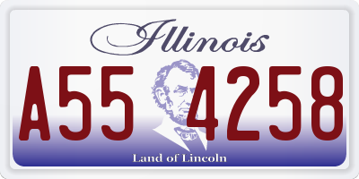 IL license plate A554258