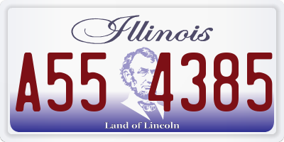IL license plate A554385